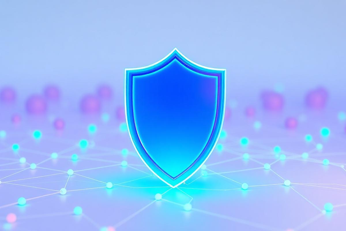 Abstract data visualisation of real-time fraud detection signals across financial transactions
