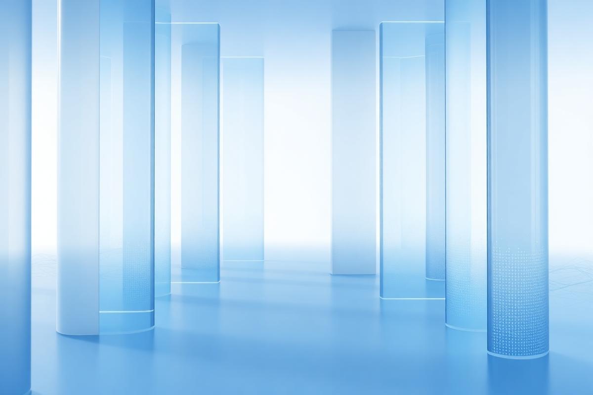 Abstract structured grid representing AI governance and model risk controls in financial services